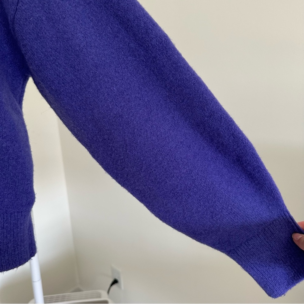 & Other Stories Blue Oversized Mock Neck Sweater, 8% Wool, Size XS - Picture 12 of 15